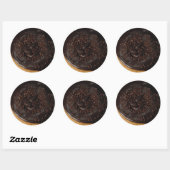 Chocolade donut ronde glanzende stickers (Vel)