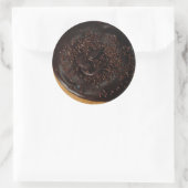 Chocolade donut ronde glanzende stickers (Tas)