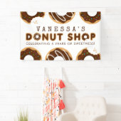 Chocolade Donut Shop Birthday Party Spandoek (Insitu)