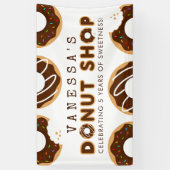 Chocolade Donut Shop Birthday Party Spandoek (Verticaal)