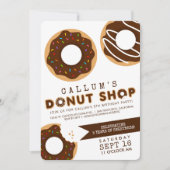 Chocolade Donut Shop Verjaardagsfeest Uitnodiging (Voorkant)