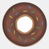 Chocolade Donut-stickers Ronde Sticker (Voorkant)