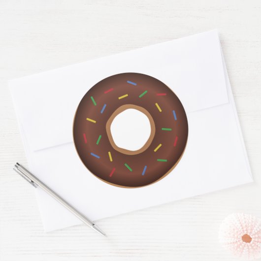Chocolade Donut-stickers Ronde Sticker (Envelop)