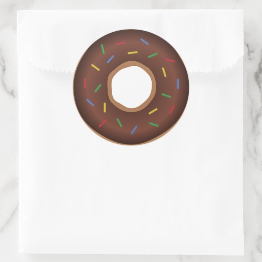 Chocolade Donut-stickers Ronde Sticker (Tas)