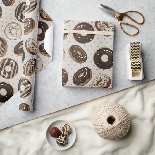 Chocolade Donut Strooisel Cadeaupapier (Crafts)