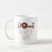 Chocolade Donut Worry Be Happy Brown Tekst Koffiemok (Links)
