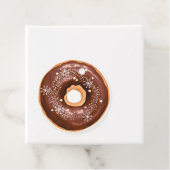 Chocolade-donuts met sneeuwvlokken kerst bedankjes labels (In situ)