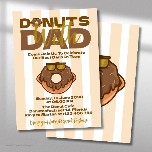Chocolade Donuts Met Vader Vaderdag Viering Kaart