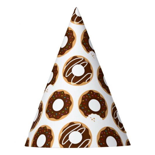 Chocolade Donuts Patroon Feesthoedjes (Voorkant)