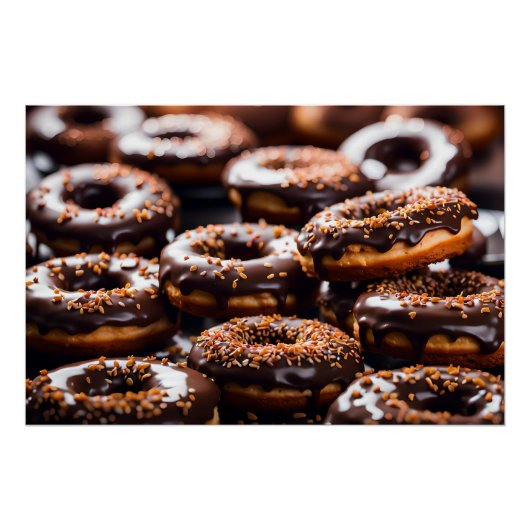 Chocolade Donuts Perfect Poster (Voorkant)