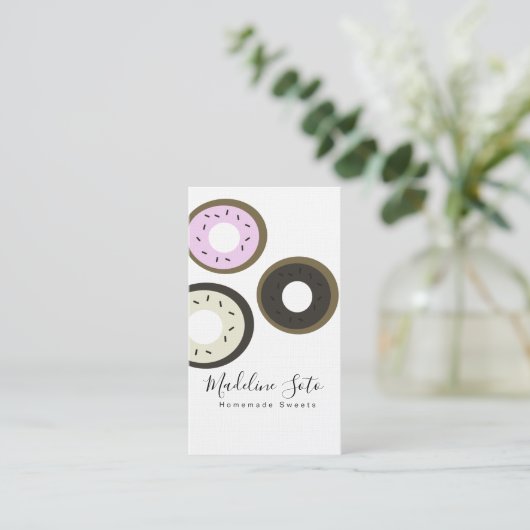 Chocolade Donuts Sprinkle Sweets Baking Visitekaartje (Staand voorkant)