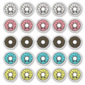 Chocolade Donuts Verschillende Frostings & Sprinkl Sticker (Voorkant)