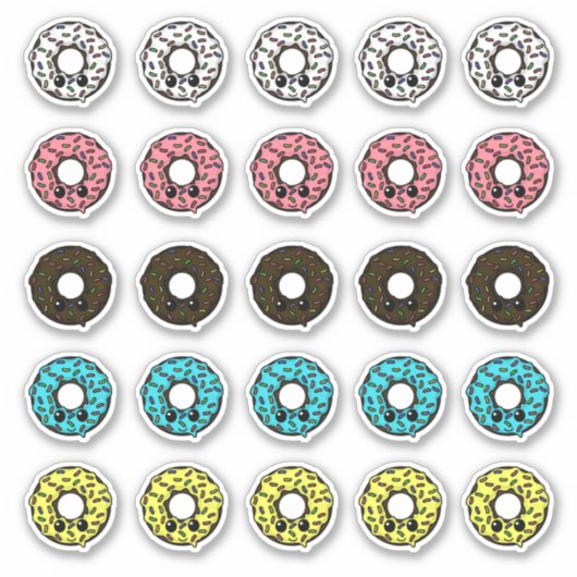 Chocolade Donuts Verschillende Frostings & Sprinkl Sticker (Voorkant)