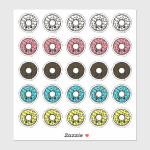 Chocolade Donuts Verschillende Frostings & Sprinkl Sticker