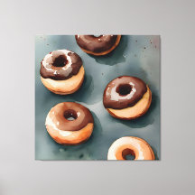 Chocolade Donuts Waterverf