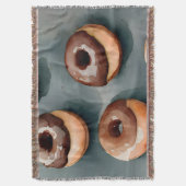 Chocolade Donuts Waterverf Deken (Voorkant Verticaal)