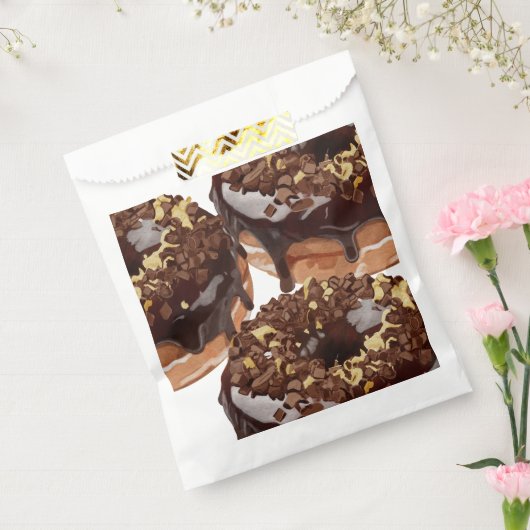 Chocolade donuts zijn heerlijk. bedankzakje (Gezegeld)