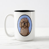 Chocolade Doodle Girl Goldendole Dog Art Mok (Links)