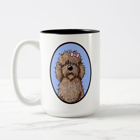 Chocolade Doodle Girl Goldendole Dog Art Mok (Links)
