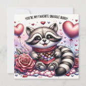 Chocolade Doos Knuffel Wasbeer Valentijnkaart Feestdagenkaart (Voorkant)