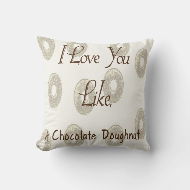 Chocolade Doughnut Kussen (Voorkant)