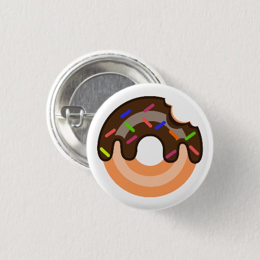 Chocolade Doughnut Pin Ronde Button 3,2 Cm (Voorkant /achterkant)