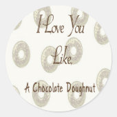 Chocolade Doughnut Ronde Sticker (Voorkant)