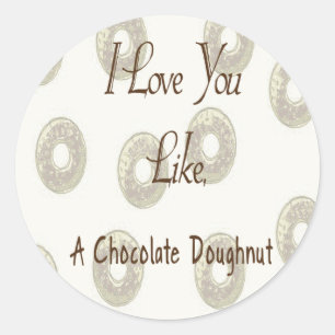 Chocolade Doughnut Ronde Sticker