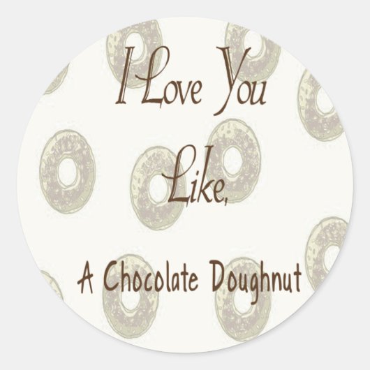 Chocolade Doughnut Ronde Sticker (Voorkant)