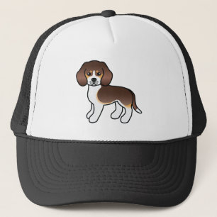 Chocolade Driekleurige Beagle Hond Mooie Illustrat Trucker Pet