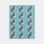 Chocolade Driekleurige Beagle Honden Patroon Op Bl Fleece Deken (Voorkant)
