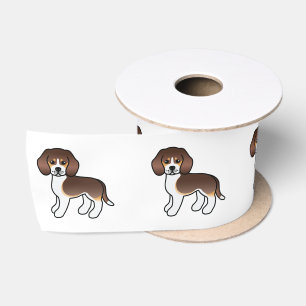 Chocolade driekleurige Beagle Schattige Cartoon Ho Satijnen Lint