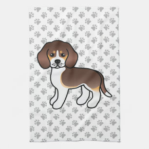 Chocolade driekleurige Beagle Schattige Cartoon Ho Theedoek