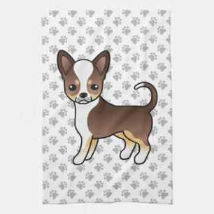 Chocolade Driekleurige Chihuahua Met Gladde Vacht  Theedoek