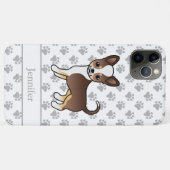 Chocolade Driekleurige Gladde Vacht Chihuahua & Na Case-Mate iPhone Case (Achterkant (horizontaal))