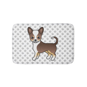 Chocolade Driekleurige Gladde Vacht Chihuahua & Po Badmat
