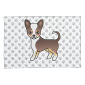 Chocolade Driekleurige Gladde Vacht Chihuahua & Po Kussensloop (Voorkant-Rechts)