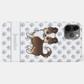 Chocolade Driekleurige Langharige Chihuahua Hond & Case-Mate iPhone Case (Achterkant (horizontaal))
