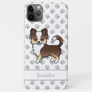 Chocolade Driekleurige Langharige Chihuahua Hond & Case-Mate iPhone Case