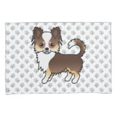 Chocolade Driekleurige Langharige Chihuahua Hond & Kussensloop (Voorkant-Rechts)