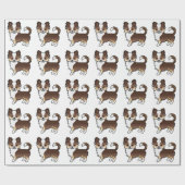Chocolade Driekleurige Langharige Chihuahua Hond P Cadeaupapier (Vlak)