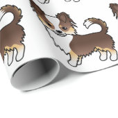 Chocolade Driekleurige Langharige Chihuahua Hond P Cadeaupapier (Rol Hoek)