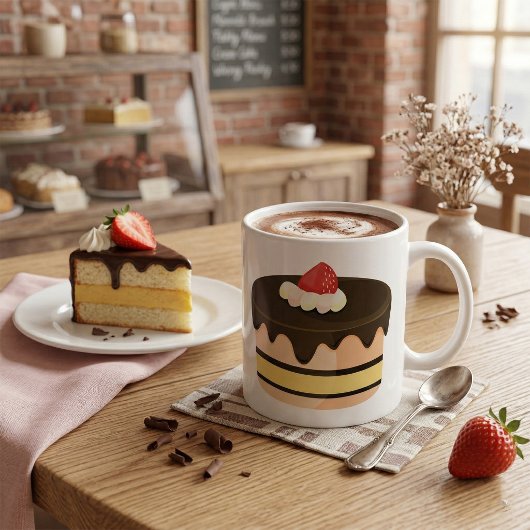 Chocolade Drip Cake met Aardbei Koffiemok