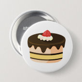 Chocolade Drip Cake met Aardbei Ronde Button 7,6 Cm (Voorkant /achterkant)
