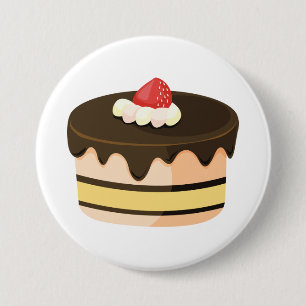 Chocolade Drip Cake met Aardbei Ronde Button 7,6 Cm