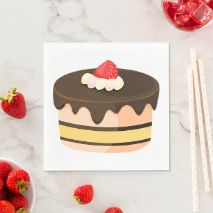 Chocolade Drip Cake met Aardbei Servet