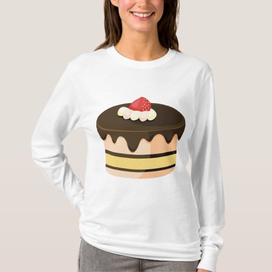Chocolade Drip Cake met Aardbei T-shirt (Voorkant)