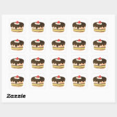 Chocolade Drip Cake met Aardbei Vierkante Sticker (Vel)