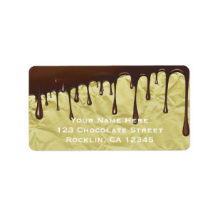 Chocolade Drip Faux Gold Folie Wrapper Party Etiket