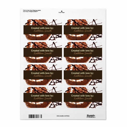 Chocolade Droom Recept/Goodies Label (Full Sheet)